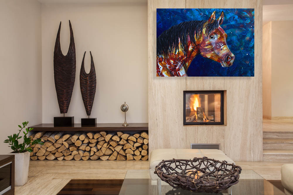 Travertine house: Modern living room