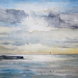 "Coogee Beach" - seascape watercolour painting