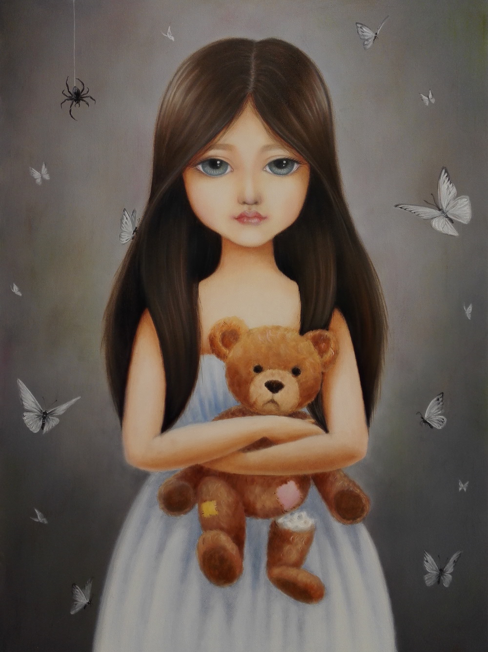 Girl with a teddy bear Art Lovers Australia