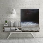 night-beach-on-shabby-bench