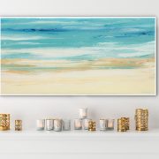 Two blank picture frame with candles on fireplace – 3D render