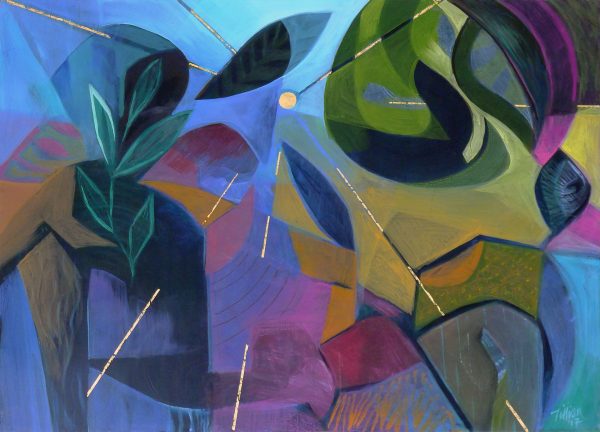 @ the poet 8’17 acrylic + gold leaf