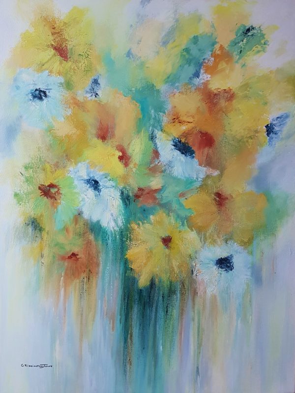 A Gathering of Blooms, 76cm x 1M, Clare Riddington Jones