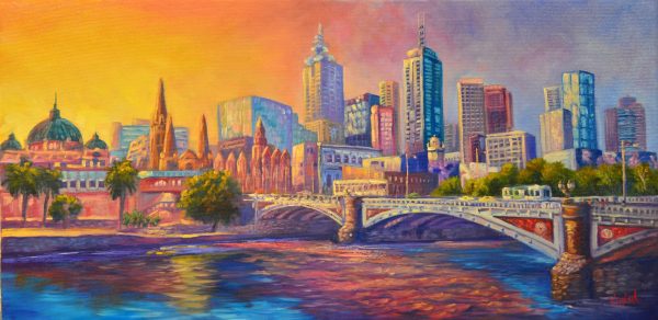 City of Melbourne oil painting Chris Vidal