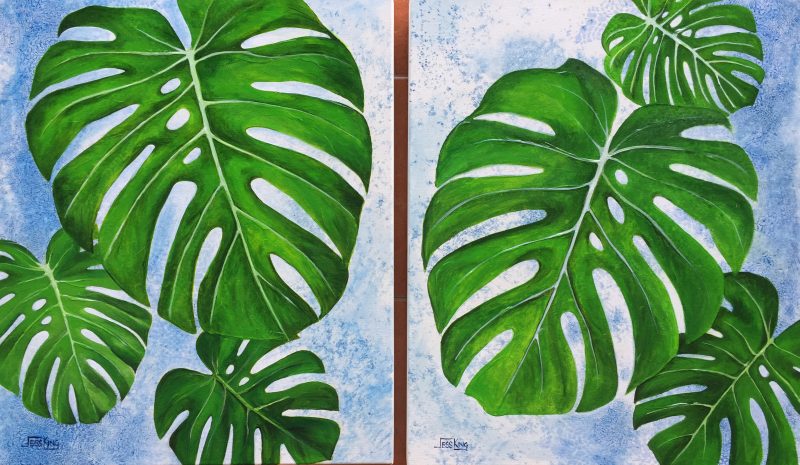 Monstera Leaves Diptych