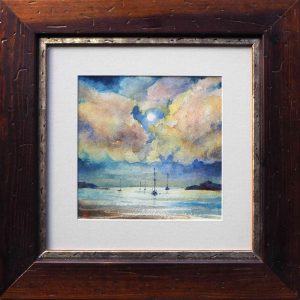 "Moon light" - seascape painting - framed