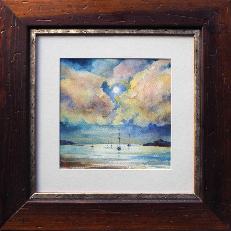 “Moon light” – seascape painting – framed
