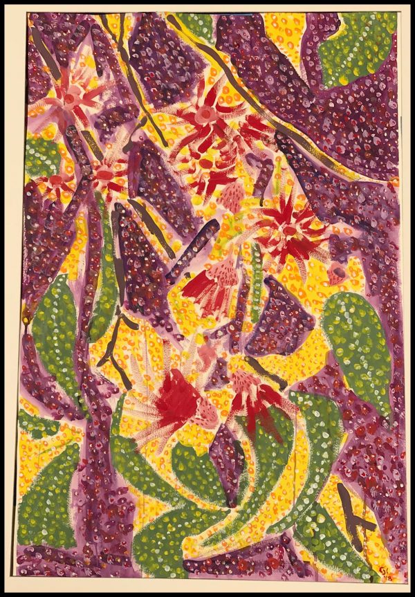 Abstract red gum ps border