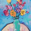 Green Vase By Teresa Mundt Colourful Colorful Floral Still Life Flowers Art Painting