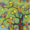 Lemon Lovers by Teresa Mundt_colourful_colorful_abstract_bird_tree_contemporary_cartoon_art_painting