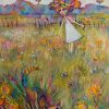 Pounce by Teresa Mundt_colourful_colorful_girl_cat_butterfly_contemporary_landscape_art_painting