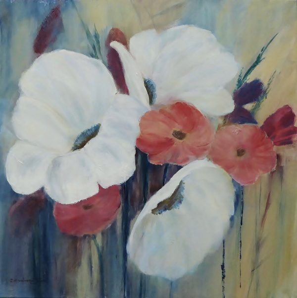 Garden Delights, Clare Riddington Jones, 40cm x 40cm, Acrylic