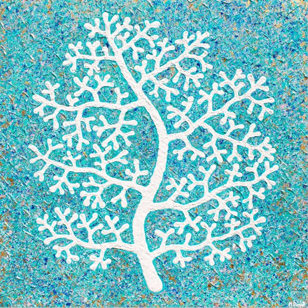 Large Coral Golds Blue Miranda Lloyd Artist Australia