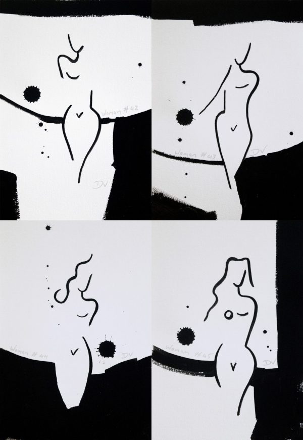 Woman Series Line Drawings Set Of Four No3