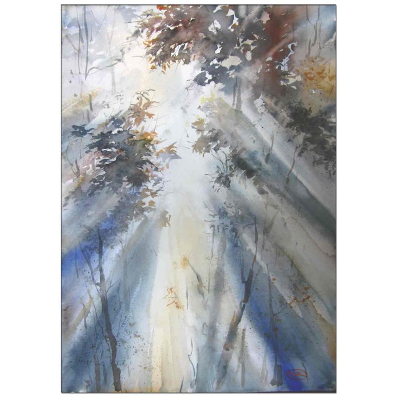 `Morning Light` – landscape watercolour painting