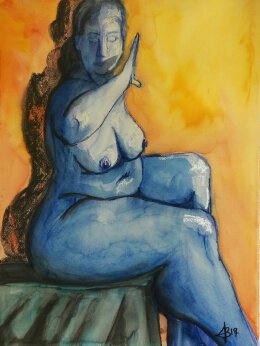 Blue Lady in Vermilion Hue : 1