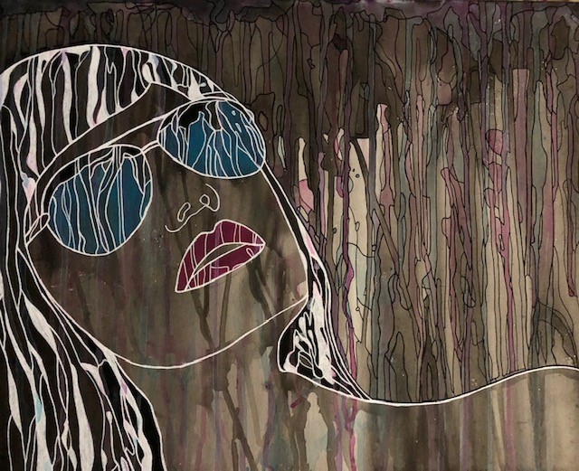 Abstract Woman with Sunglasses CZ19001
