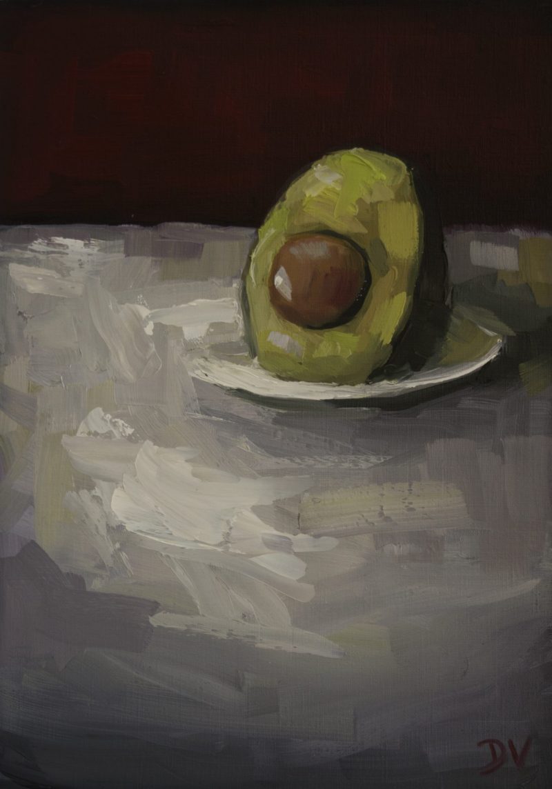 Avocado with plate