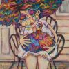 Betsy's Bestie By Teresa Mundt Colourful Colorful Chicken Chook Lady Quirky Art Painting