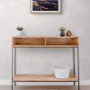 Potted Plants Sitting On Console Table