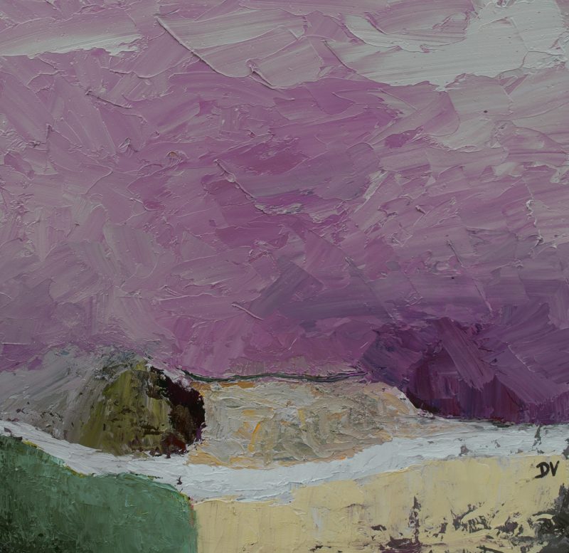 Amethyst skies over golden fields