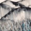 Closeup1 Artist Leni Kae Field Of Dreams At Midnight Abstract Landscape With Mountains