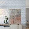 Sienna Stone White Brick Wall Living Room