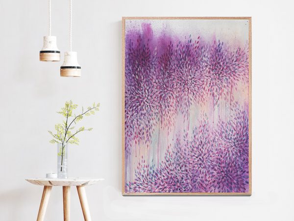 Artist Leni Kae Interior Design Purple Art Love Through Purple Haze Ii Wood Frame