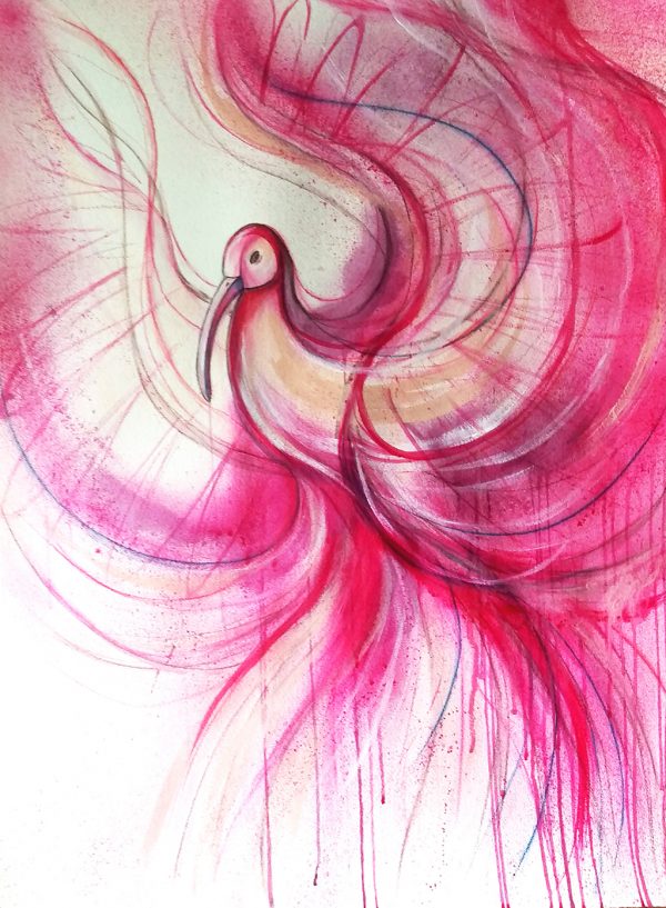 Artist Leni Kae Pink Ibis Art Pharmacy