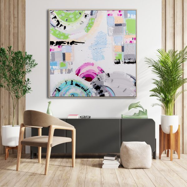 Mock Up Poster Frame On Cabinet In Interior.