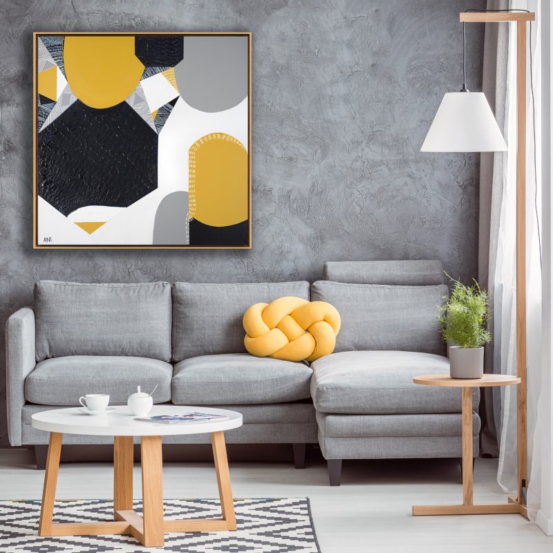 Gray Decor And Yellow Accessories