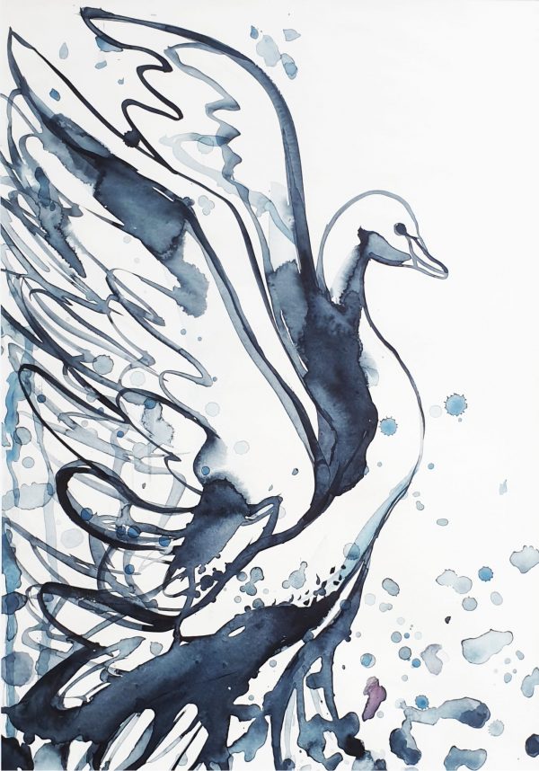 Dancing Swan Sydney Artist Leni Kae Minimal Art 1