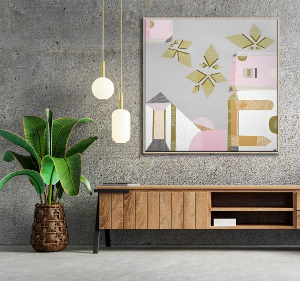 Living Room Interior Have Cabinet For Tv And Leather Armchair In