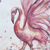 Leni Kae Dance Of The Pink Flamingo 1 Watercolour Art