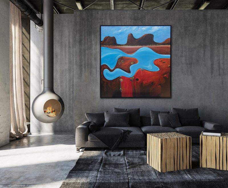 Meandering Boulders (Framed)