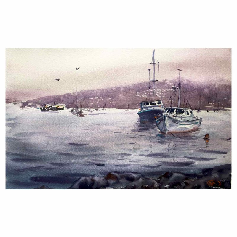 Manly Boats – Original watercolour painting