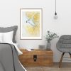 Artist Leni Kae Bedroom Art Interior Design Flight Of The Sulphur Crested Cockatoo 59x42cm Yellow White