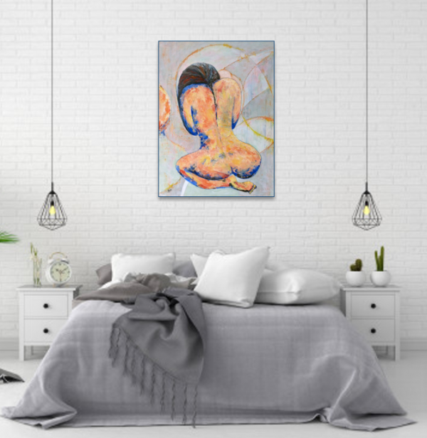 Kneeling Nude Bedroom