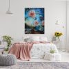 Nature Lover's Bright Bedroom Interior With A Wall Art Of Flower
