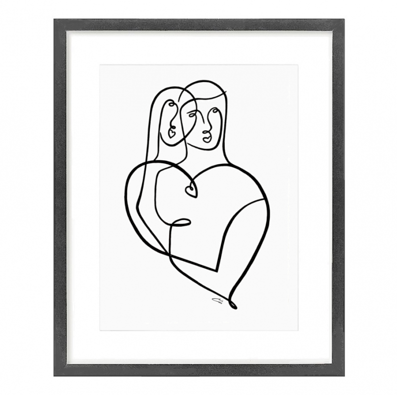 Lovers Heart  Framed