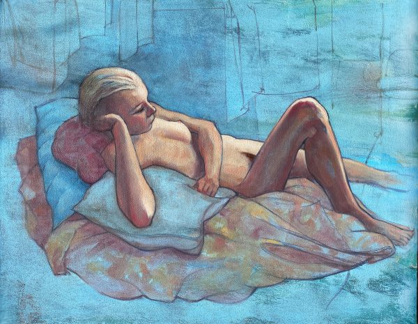 Terese Reclining On Blue 2