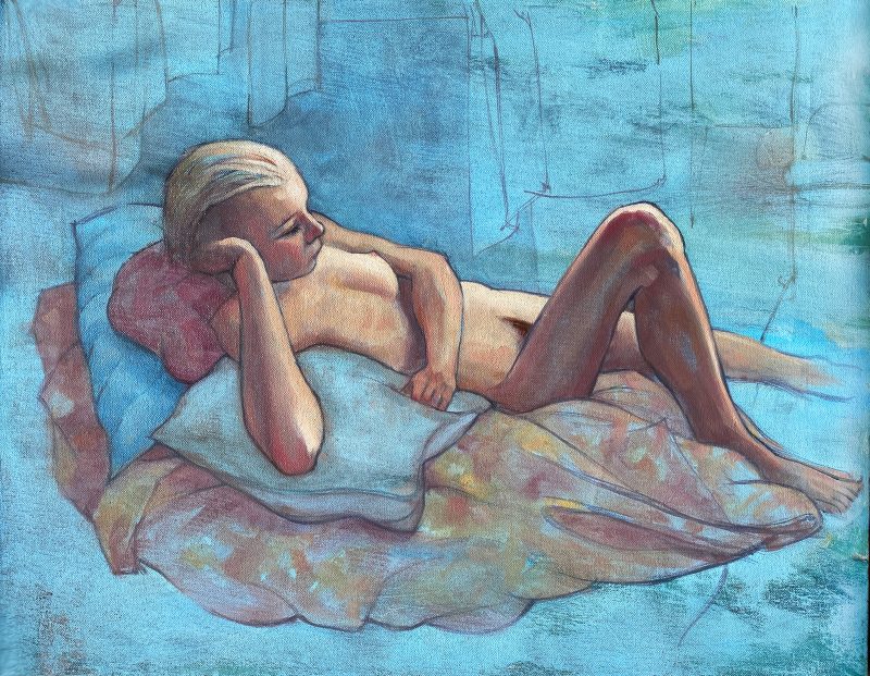 Female nude – Terese on Blue