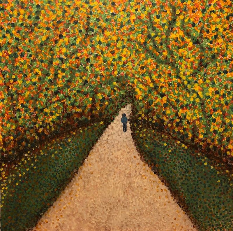 Stroll in the park in autumn