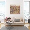 Artist Leni Kae Love On The Open Road Living Room Interior Design Orange Pink Yellow Abstract Landscape