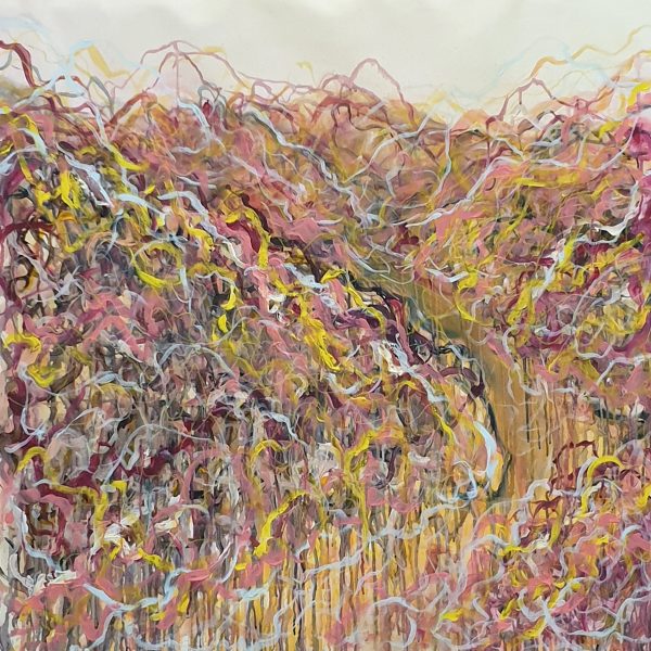 Artist Leni Kae Love On The Open Road Orange Pink Yellow Abstract Landscape