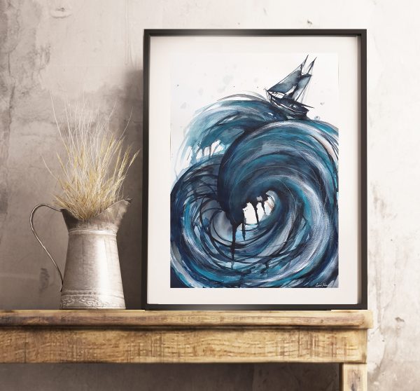 Artist Leni Kae Sailing The High Seas A2 Interiordesign1 Watercolour Mixed Media Art Zoom