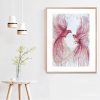 Leni Kae When Love Is In The Air Interior Design Lounge Room Art Pink Birds Flying Watercolour Art