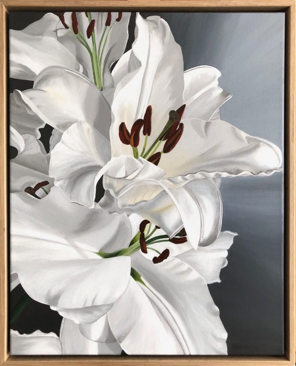 White Lilies Framed