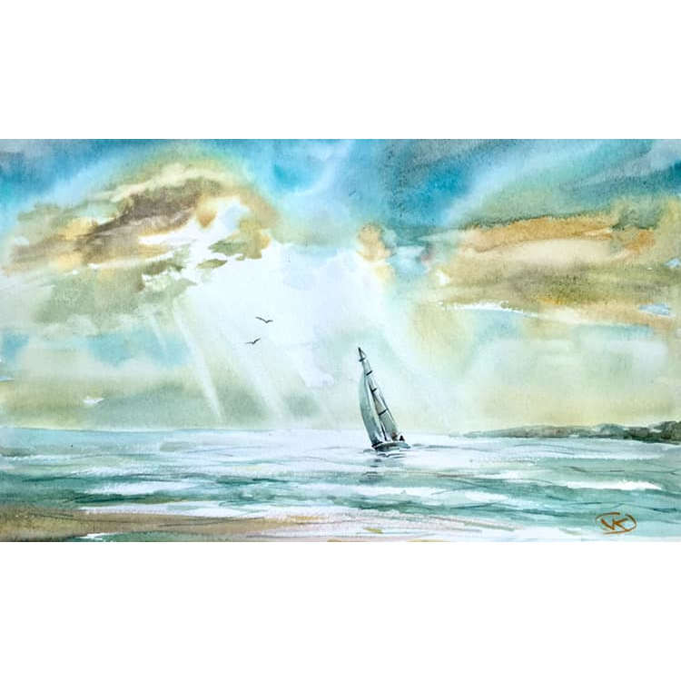 Forward to the sun – Original watercolour painting