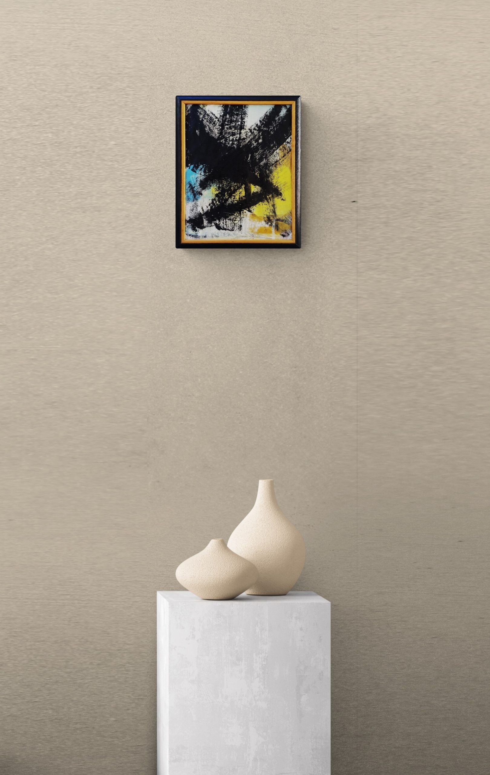 Ceramic Vases On Marble Plinths